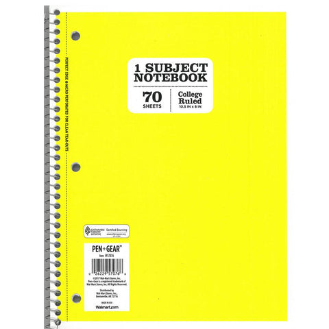 Ruled Spirals College Notebooks
