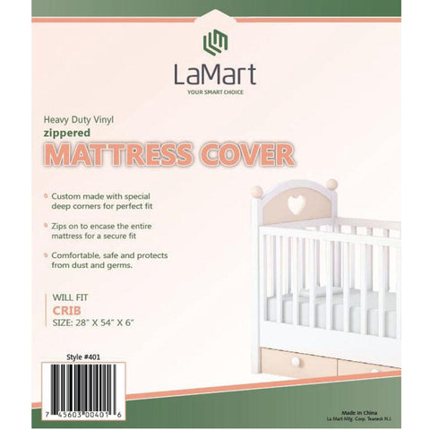 Lamart Zippered Vinyl Crib Mattress Cover Pads