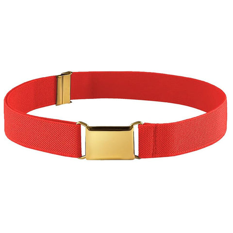 Kids Elastic Rubber Clip Belt Red Boys Belts
