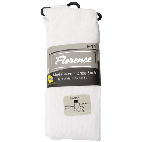 Mens Florence Modal Medium Weight Long White Socks Mens Florence Modal Medium Weight Long White Socks