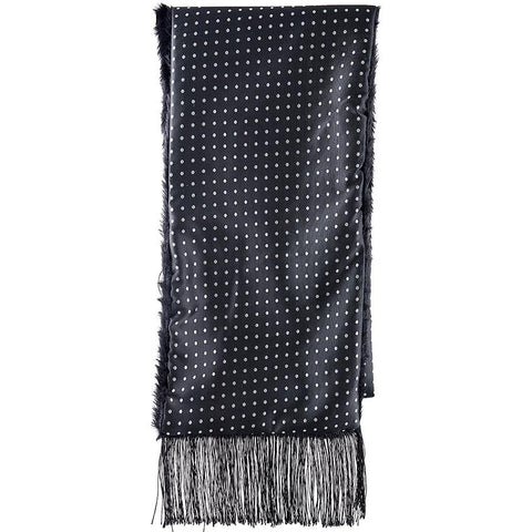 Mens Shabbos Scarf With Fur Black / Dots Winter Items