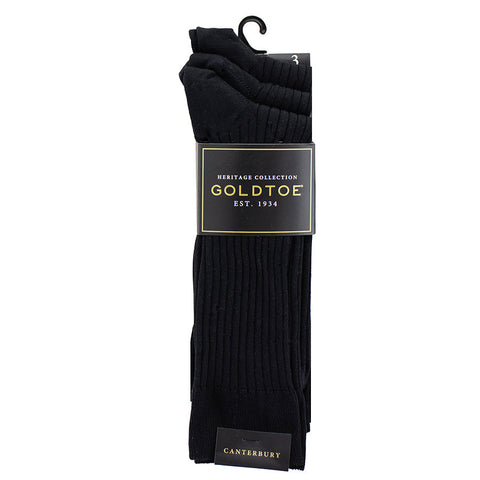 Mens Gold Toe Canterbury Thin Ribbed Black Socks – Drive