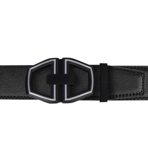 Mens Lucci 60" Black Leather Track Belt #13