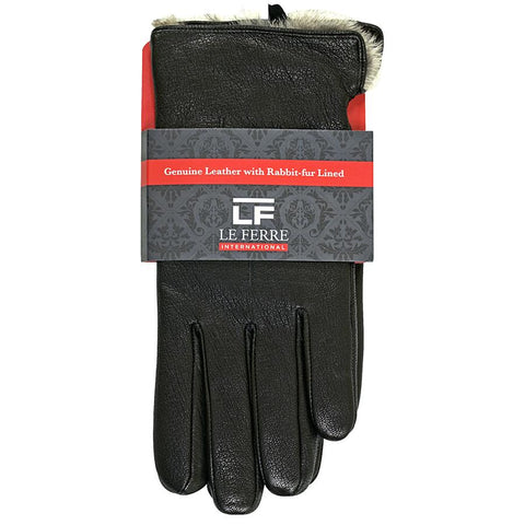 Mens Leather & Rabbit Fur Gloves Winter Items