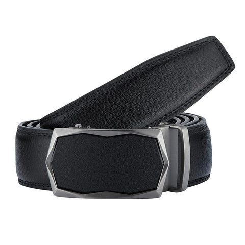 Mens Revonah 44" Black Leather Track Belt #RT29