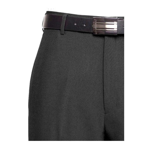 Boys Ryba Black Polyester Narrow Pants - Pleated Front - No Cuff