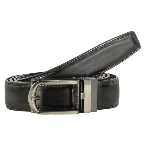 Mens Black Leather Track Belt 48 / 30 Belts