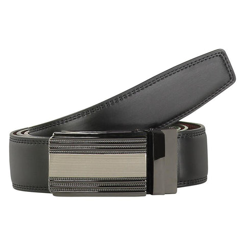 Mens Black Leather Track Belt 48 / #19 Belts