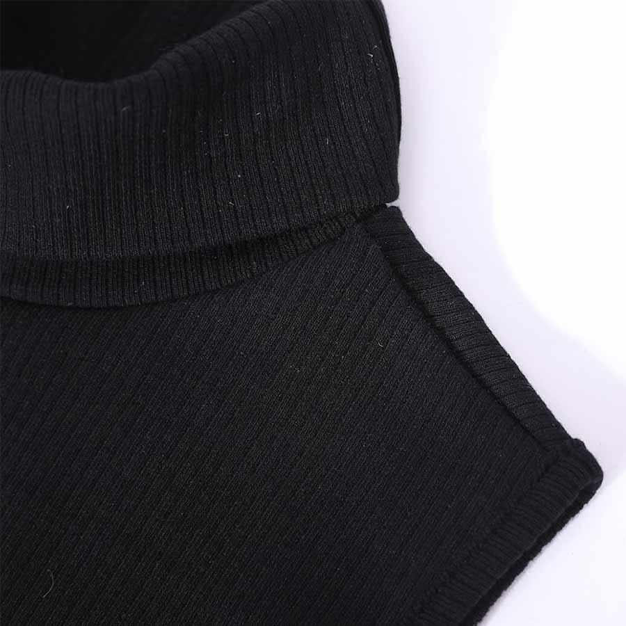 Girls LandsKid Black Ribbed Turtleneck Dickey