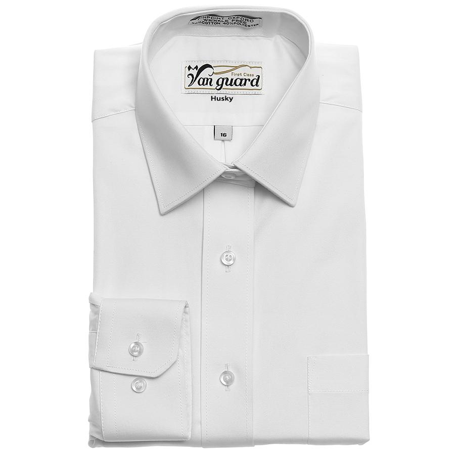 Fashion boys husky white dress shirt