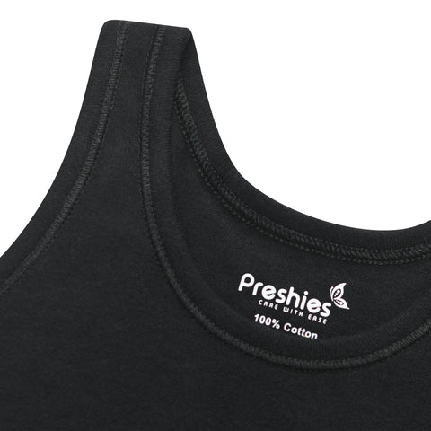 Babies Preshies Black Sleeveless Onsies Undershirts - 3 Pk.