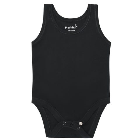 Babies Preshies Black Sleeveless Onsies Undershirts - 3 Pk.
